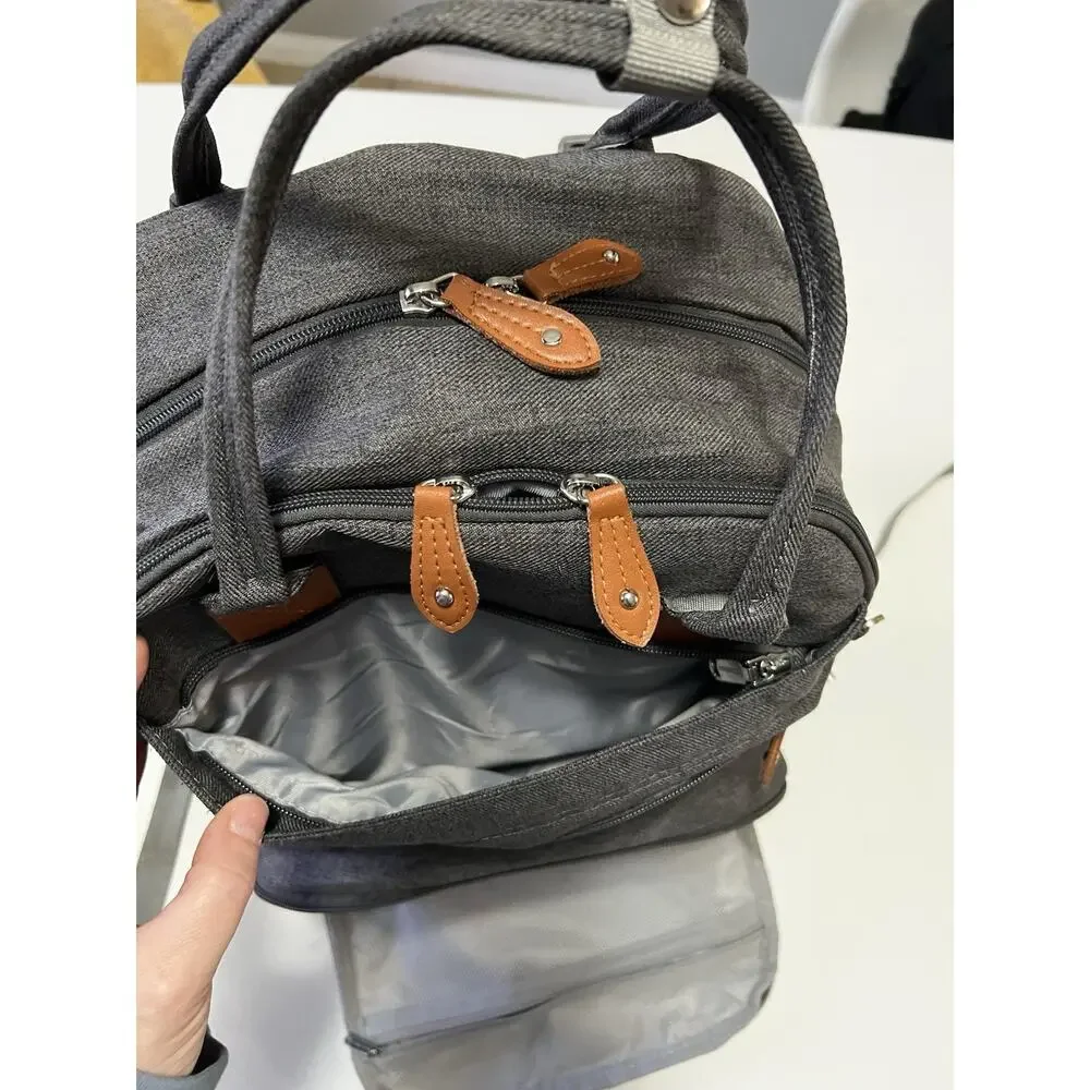 BabbleRoo Diaper Bag Backpack - Dark Gray Waterproof Travel Baby